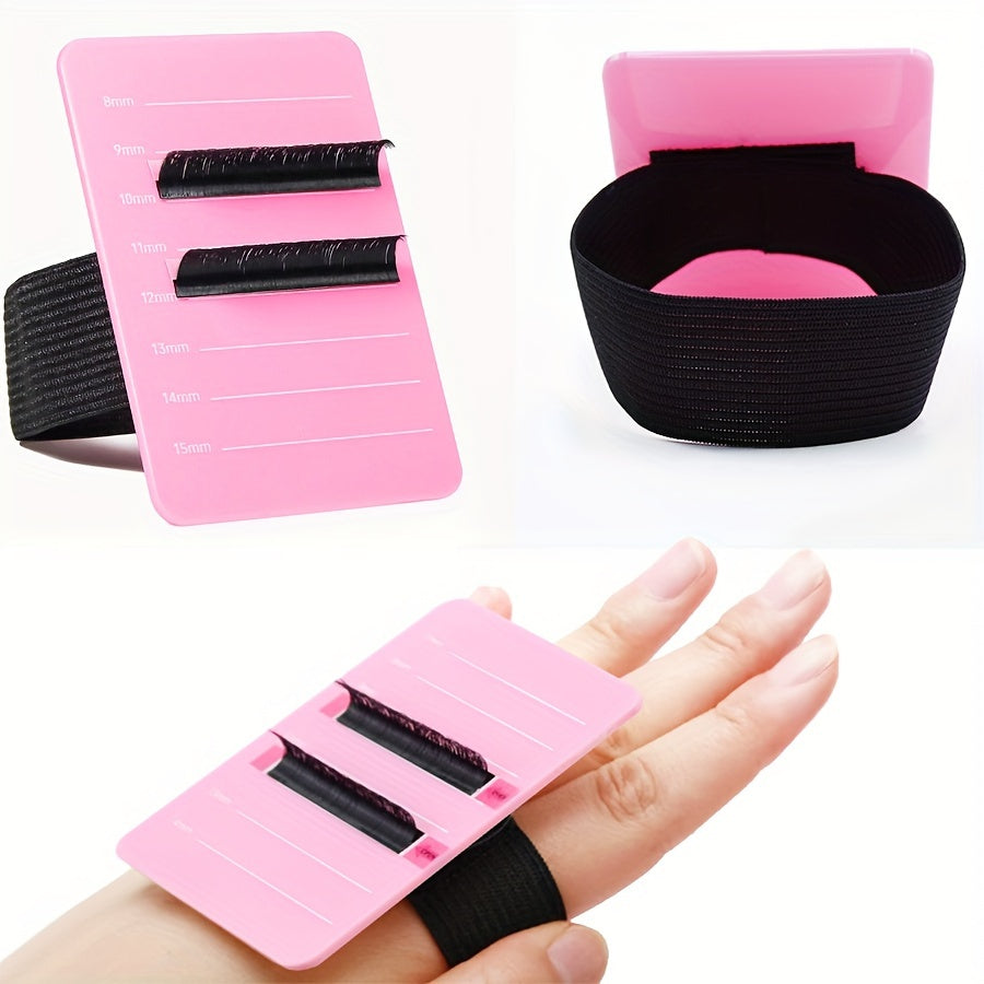 1pc Acrylic Eyelash Extension Organizer, False Lash Stand Tile Palette, Lash Holder with Belt Graft Scale Tools, Alcohol-Free, Formaldehyde-Free, No Power Required, Battery Not Included, Beauty & Personal Care Accessories